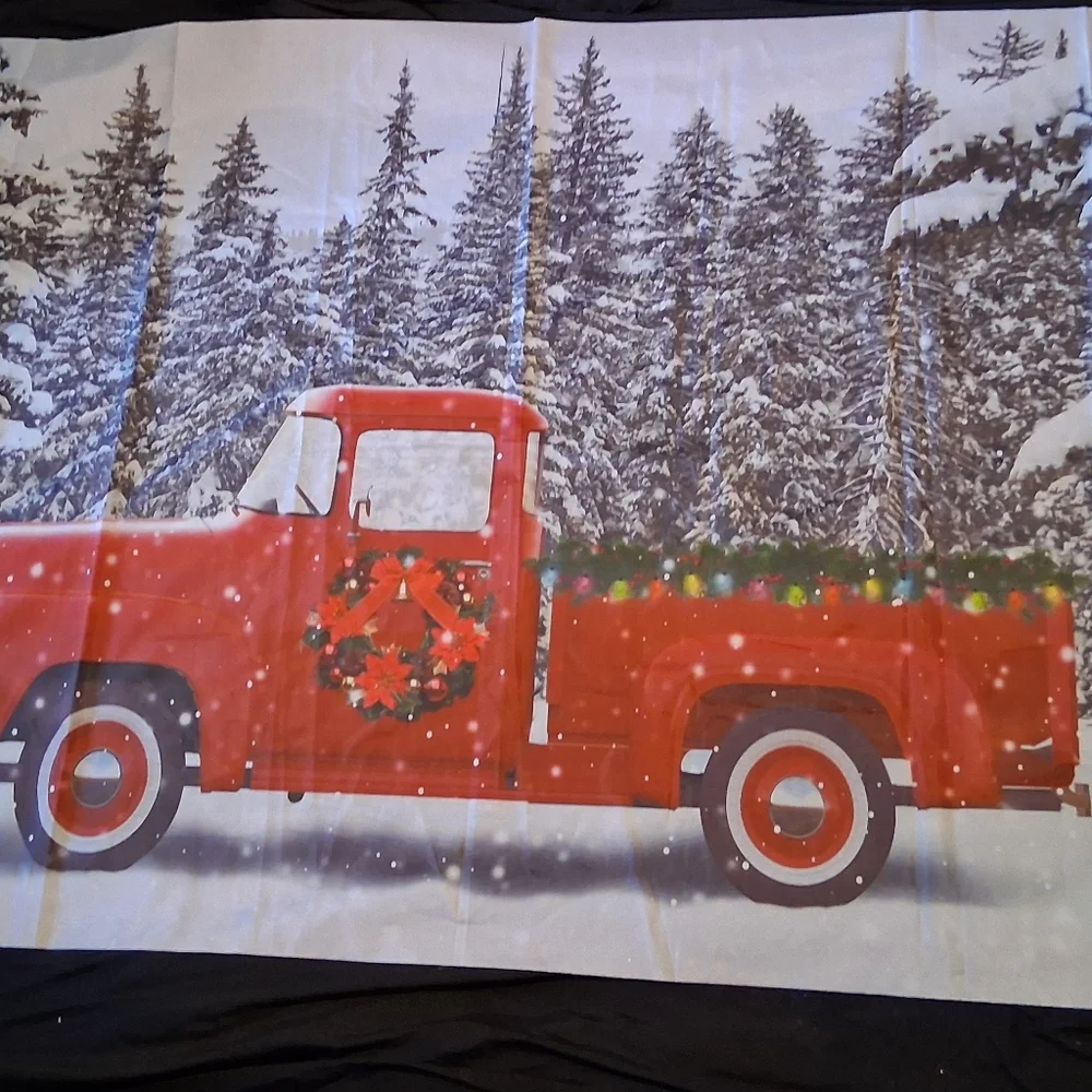 Red Truck Winter Banner